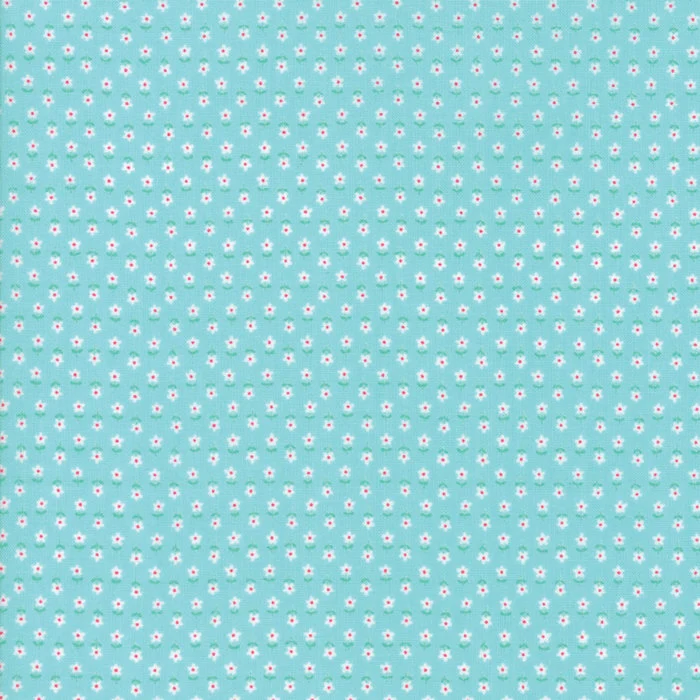 Moda First Romance - Turquoise Flower Dot