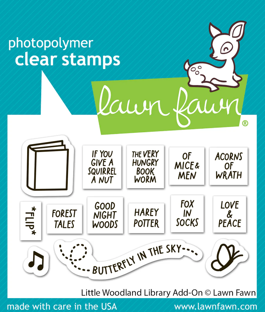 Lawn Fawn Woodland Library Add-On Stamp Set