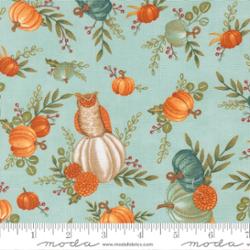 Moda I Love Fall Most of All - Dark Aqua Pumpkins and Owls