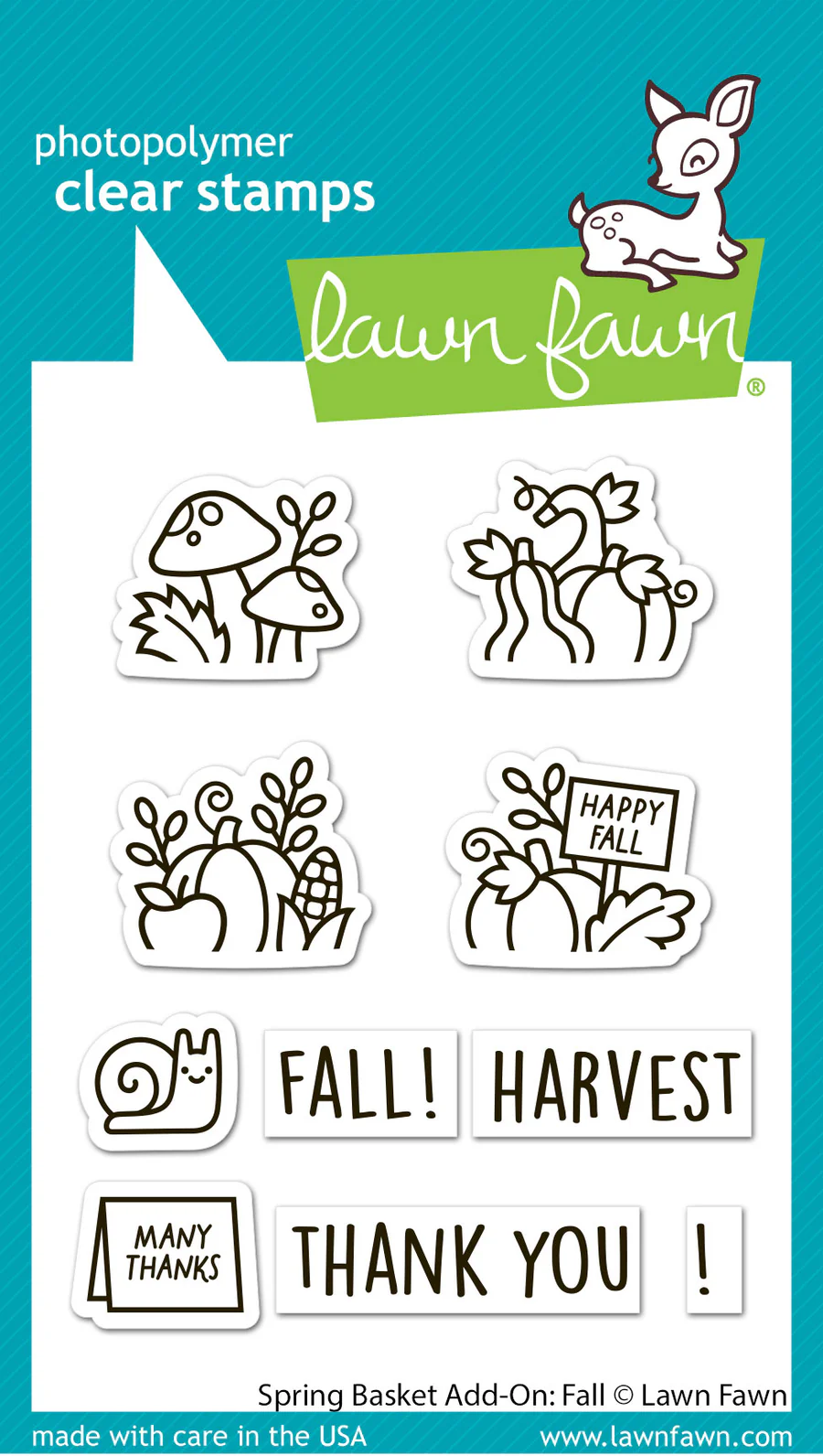 Lawn Fawn Spring Basket Add-On: Fall Stamp Set