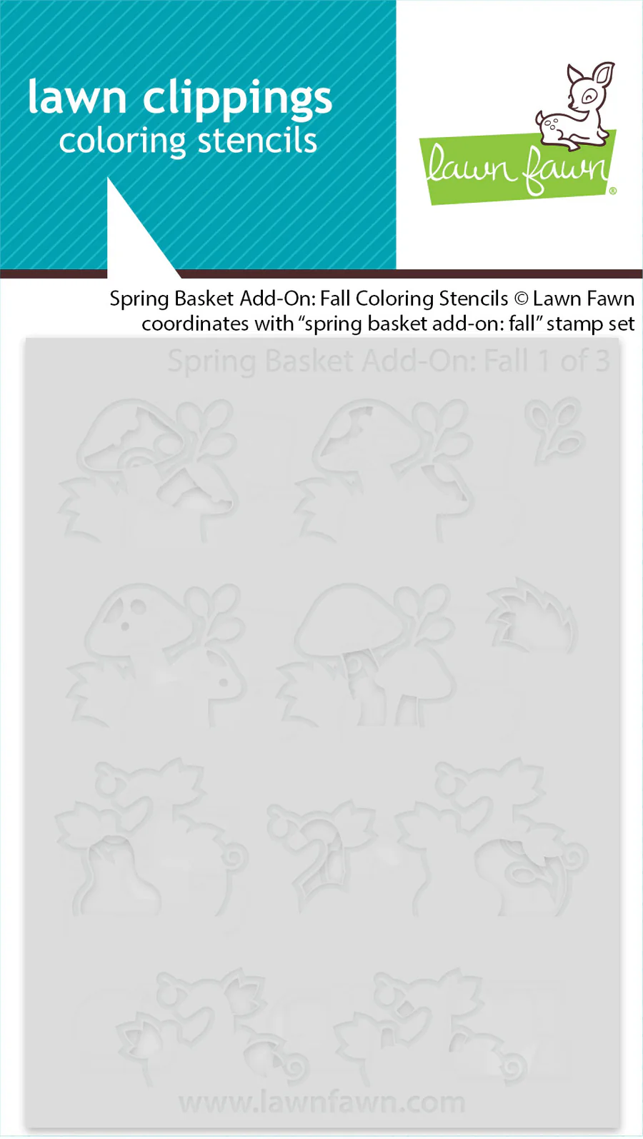Lawn Fawn Spring Basket Add-On: Fall Coloring Stencil