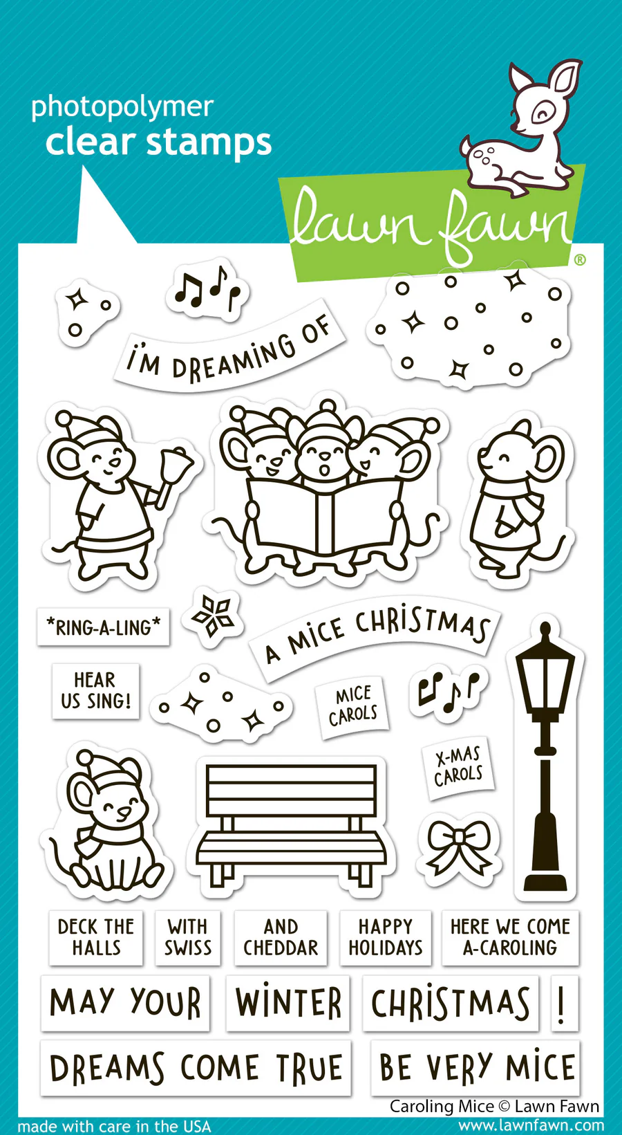 Lawn Fawn Caroling Mice Stamp Set