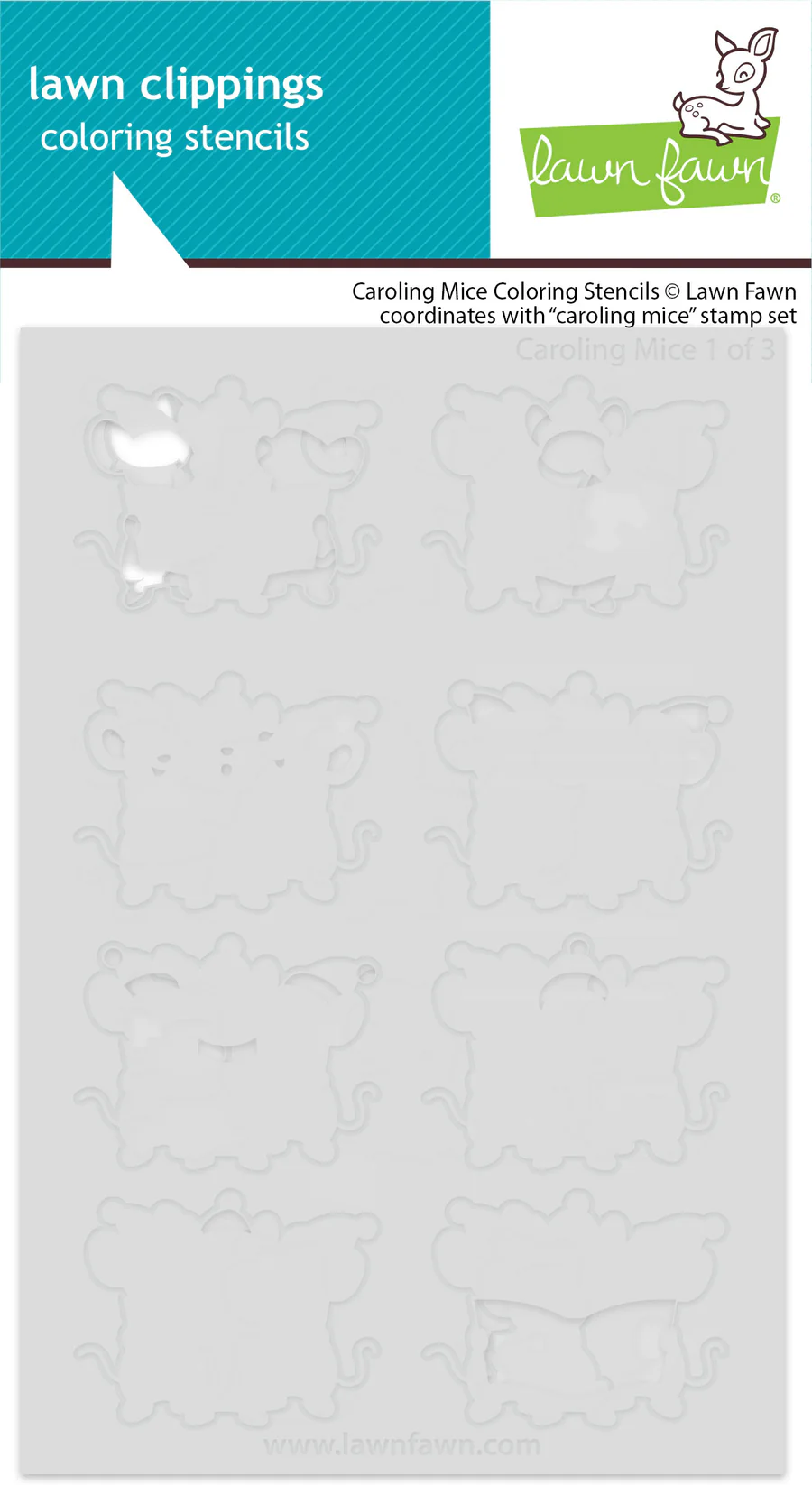 Lawn Fawn Caroling Mice Coloring Stencil