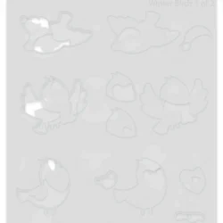 Lawn Fawn Winter Birds Coloring Stencil