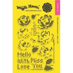 Waffle Flower Stitched Roses Stamp