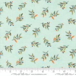 Moda I Love Fall Most of All - Fall Leaves and Berries Aqua