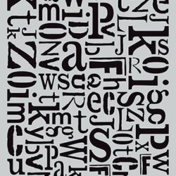 Darkroom Door Medium Stencil - Alphabet Jumble