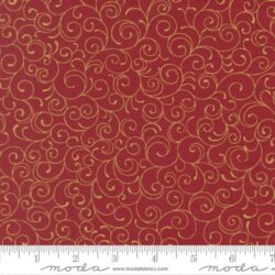 Moda Merry Manor Metallic - Swirl Blenders Red