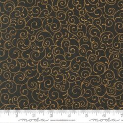 Moda Merry Manor Metallic - Swirl Blenders Ebony